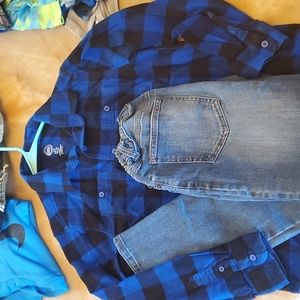 Jeans and flannel combo